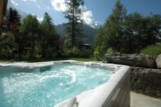 The hot tub of Chalet Capricorne is a great place to relax summer and winter