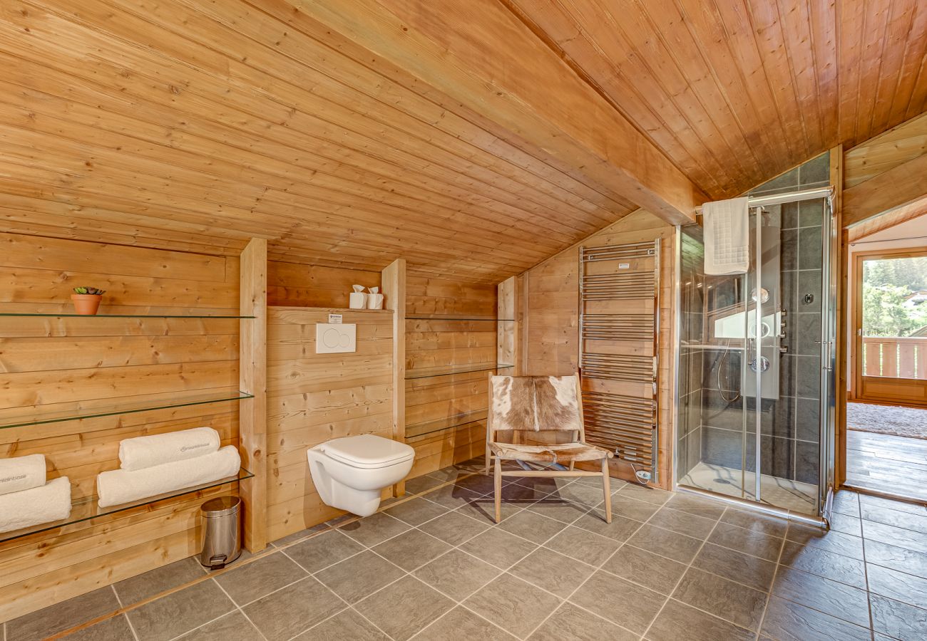 Separate shower in Bedroom 1 ensuite There is a separate shower in the Bedroom 1 ensuite of Chalet Sanaz